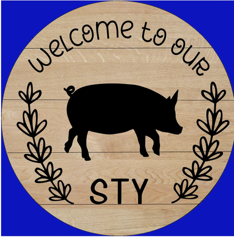 Welcome To Our Sty - Pig Farmhouse - Paint Painting Party – Paint & Assemble Yourself - Unfinished Craft Kit