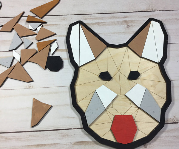 Corgi DIY Wood Puzzle or Home Décor – Dog, Pet, Pembroke Corgi, Paint Painting Party – Paint & Assemble Yourself - Unfinished Craft Kit