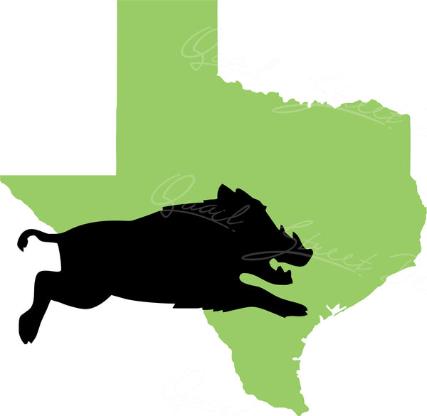 Wild Boar Pig Javelina Across Texas -  Digital Download Cut File Image SVG For Cricut Silhouette 1894