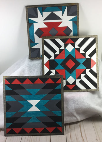 Southwest Wood Quilt Block Kit – DIY Paint & Assemble Yourself Pick Colors – Home Décor or Puzzle - Paint Painting Party - Adult Craft Kit