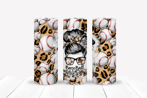 Baseball Grandma Leopard Print Tumbler, Baseball Tumbler, Personalized Tumbler, 20 oz tumbler, SS Tumbler Skinny Tumbler, Gift For Grandma