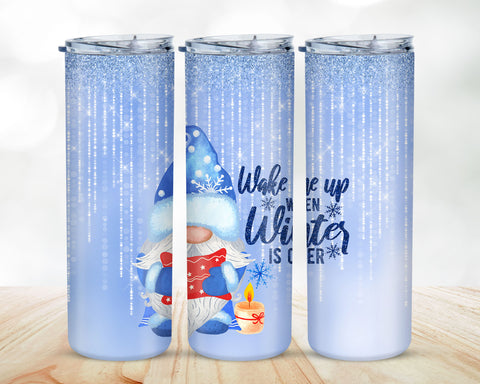 Wake Me Up Tumbler, Gnome Tumbler, Personalized Tumbler, 20 oz tumbler, SS Tumbler Skinny Tumbler, Gift For Loved Ones