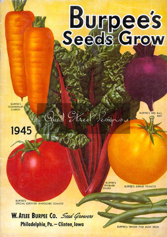 Vintage Seed Catalog Reprint: Burpee's Seed - 1945 - Seeds Grow Vegetables  8X10