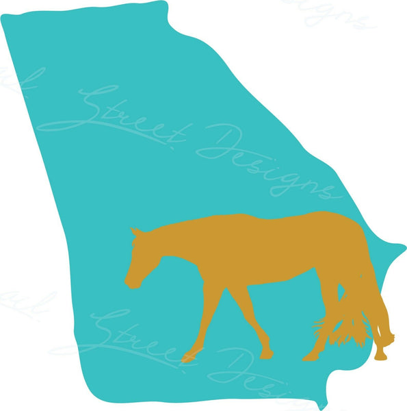 Your State and Western Pleasure Hunt Seat Horse  - Vinyl Decal Free Ship 1043
