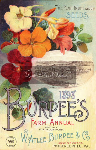 Vintage Seed Catalog Reprint: Burpee's Seed - 1898 Farm Annual -  8X10