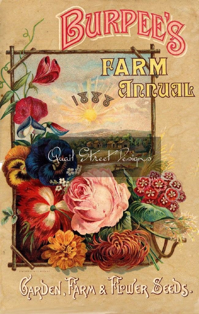Vintage Seed Catalog Reprint: Burpee's Seed 1888 Farm Annual -  8X10