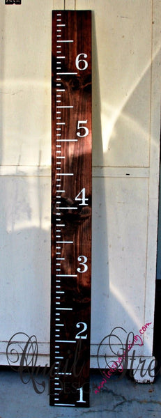 Hand Painted Wood Growth Chart Ruler - Custom Colors - Made in Texas