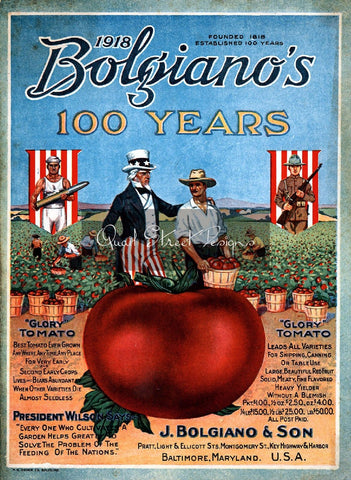 Vintage Seed Catalog - Reprint: Bolgianos 1918 Front Cover - Glory Tomato - 8X10