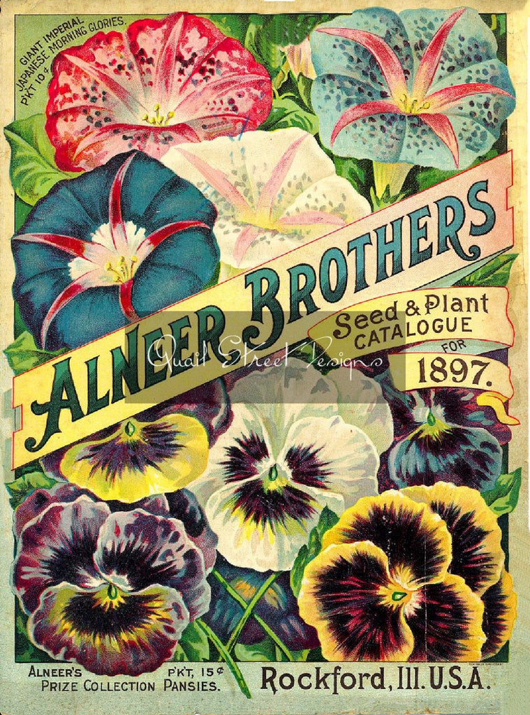 Vintage Seed Catalog - Reprint:  Alneer Brothers 1897  Plant & Seed 8X10 ALNEER