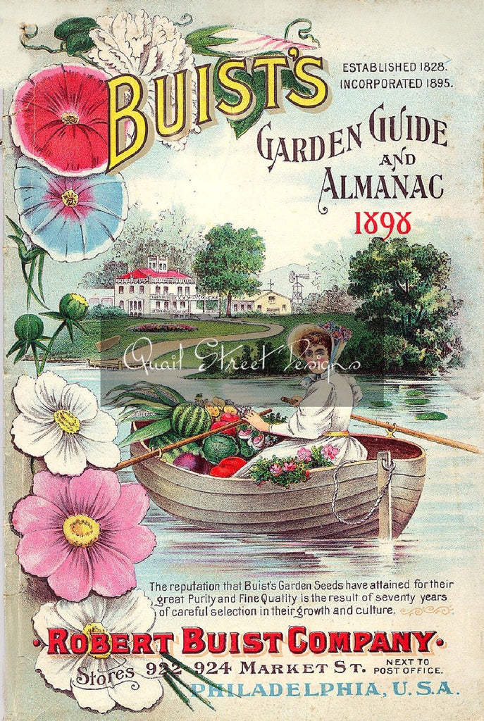 Vintage Seed Catalog Reprint: Robert Buist - 1898 Garden Guide & Almanac - 8X10