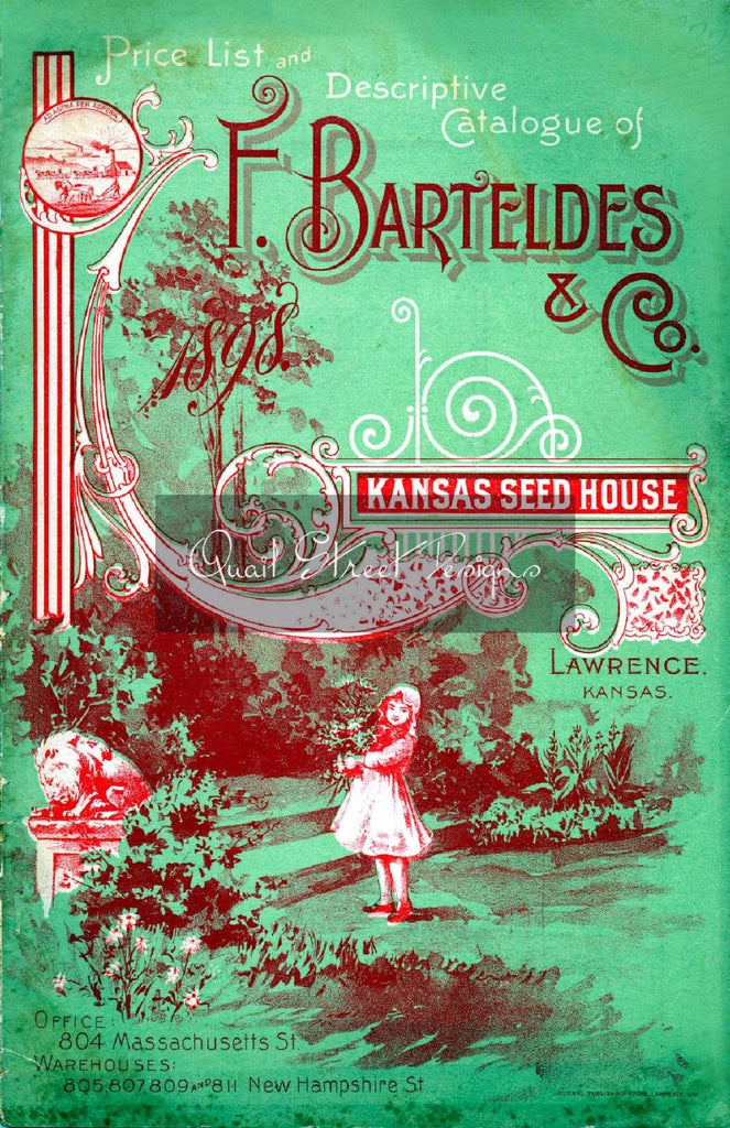 Vintage Seed Catalog - Reprint:  Bartelde Plant & Seed Guide 8X10 - Kansas Seed