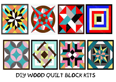 Wood Quilt Block Kit – DIY – 9" X 9" Home Décor – Paint Painting Party – Puzzle – Paint & Assemble Yourself - Adult Craft Kit - PICK YOUR DESIGN (8 To Choose From)
