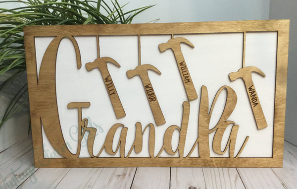 Show Dad or Grandpa How Much They Are Loved - Father's Day - Birthday Christmas Gift – Baseball, Fish, Hammers - Personalized 1 or More Names