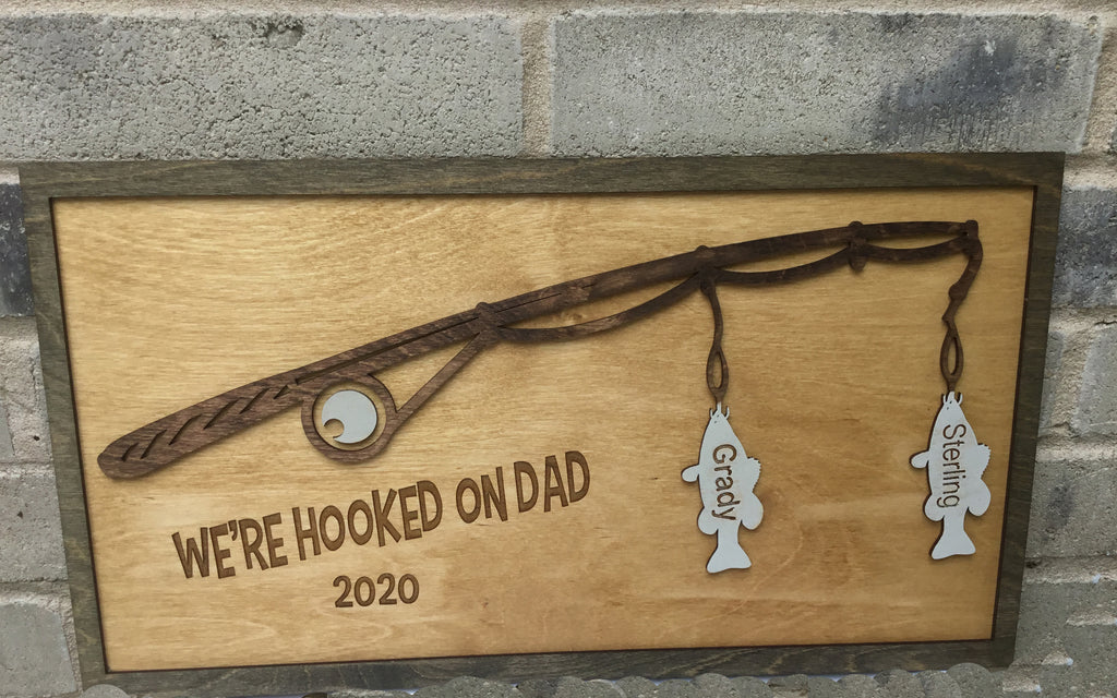 We're Hooked On Daddy Dad Grandpa – Fishing - Personalized 1 or More K –  Quail Street Designs