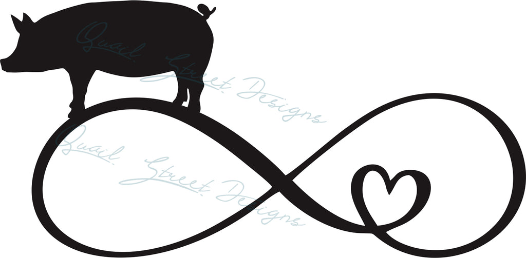 Pig Infinity Heart - Digital Download SVG Cut File - #1360