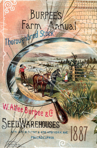 Vintage Seed Catalog - Reprint: Back Cover of Burpee's 1887 Farm Annual Plant & Seed Catalog   8X10 Print  QSDP-59