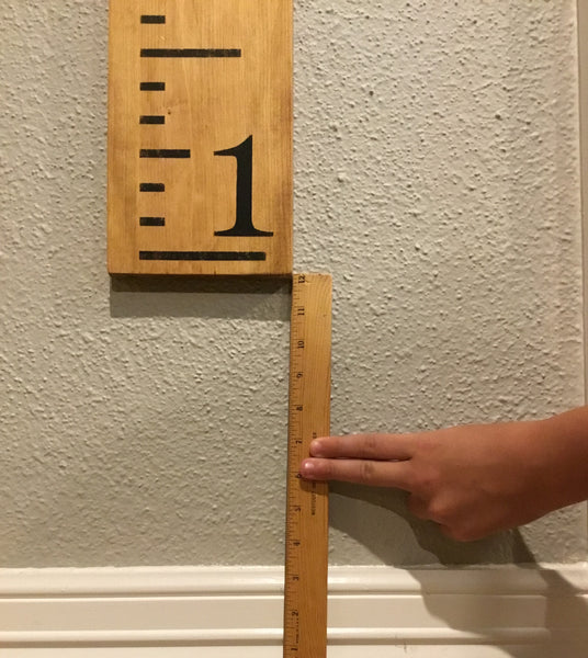 Hand Painted Wood Growth Chart Ruler - Custom Colors - Made in Texas