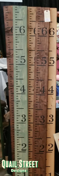 Handmade Pine Wood Growth Chart or Rulers - Custom Colors - Painted - Measures to 7'