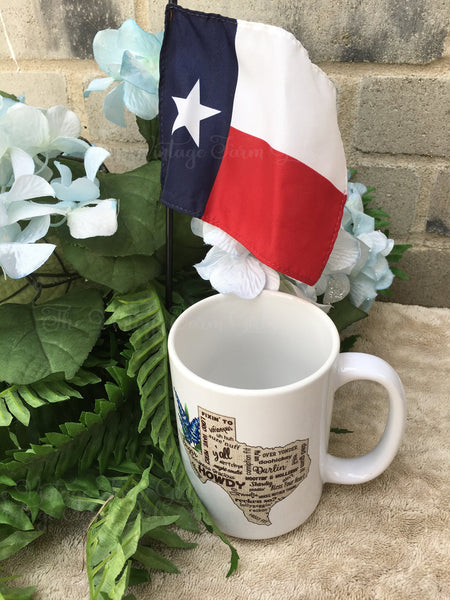 Texas Slang Words Coffee Cup, Ceramic Coffee Mug, Texas Coffee Cup, Texas Mug, Texas Gift, Texas Coffee Mug, Funny Texas Mug, Southern Cup