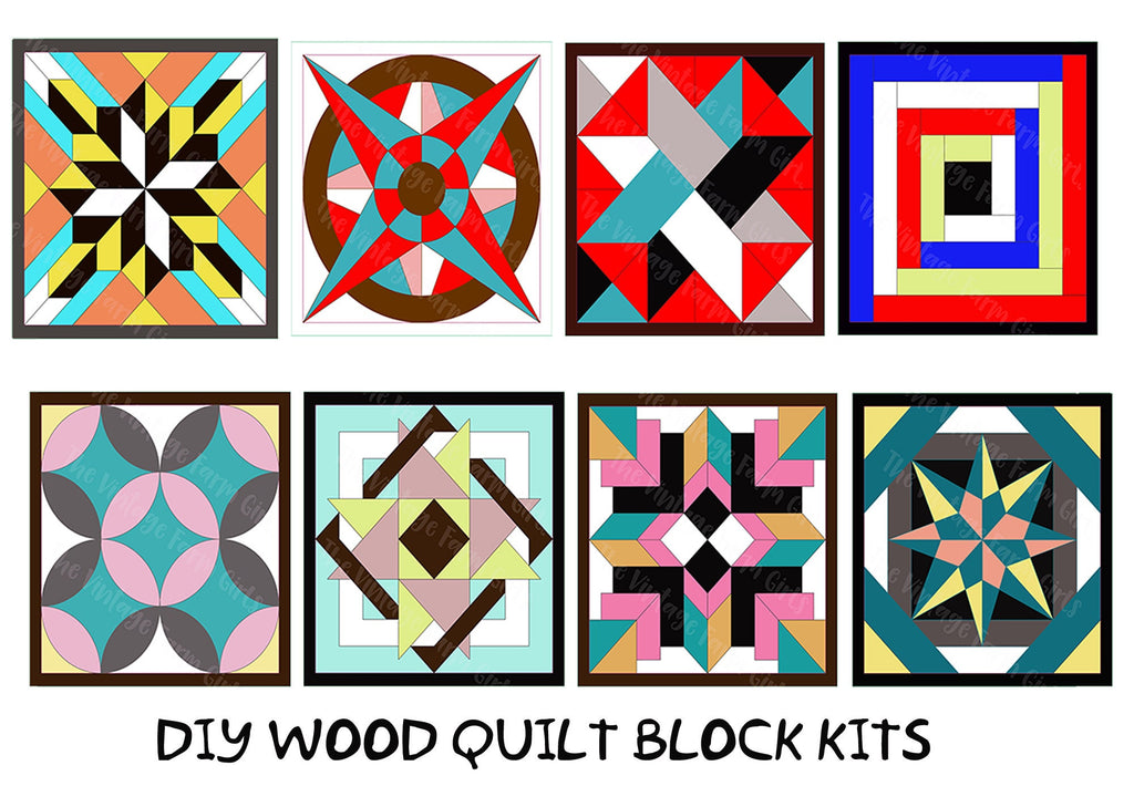 Wood Quilt Block Kits – DIY – Home Décor – 8 To Choose From -Paint Painting Party – Puzzle – Paint & Assemble Yourself - Adult Craft Kit