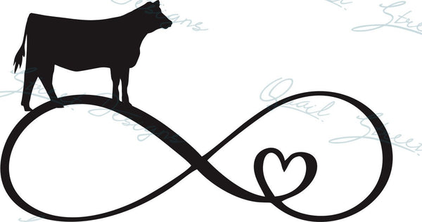 Heifer Infinity Heart - Stock Show, Livestock Show, Show Cow, Cattle, Digital File SVG, Cricut Silhouette Cut File for Vinyl Decal 1349