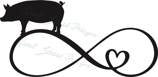 Pig Infinity Heart - Stock Show, Livestock Show, 4-H, Show Pig, Digital File, SVG, Cricut, Silhouette, Cut File, Vinyl Decal