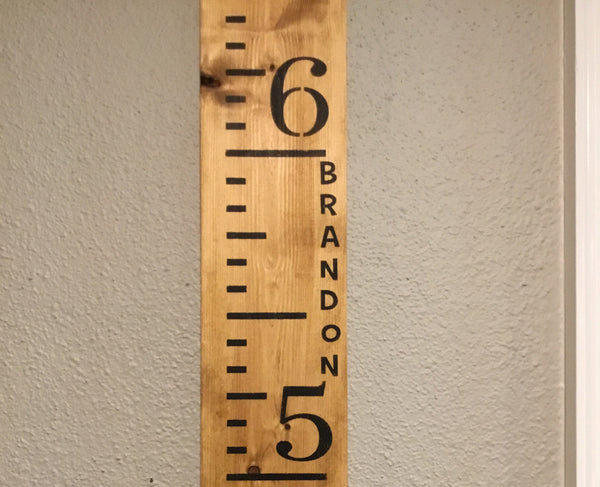 Handmade Pine Wood Growth Chart or Rulers - Custom Colors - Painted - Measures to 7'