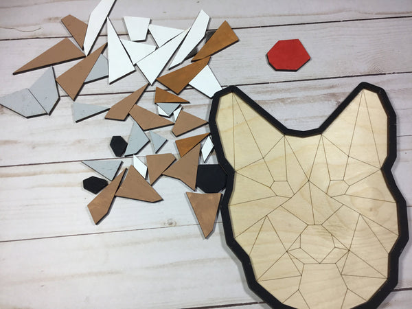Corgi DIY Wood Puzzle or Home Décor – Dog, Pet, Pembroke Corgi, Paint Painting Party – Paint & Assemble Yourself - Unfinished Craft Kit