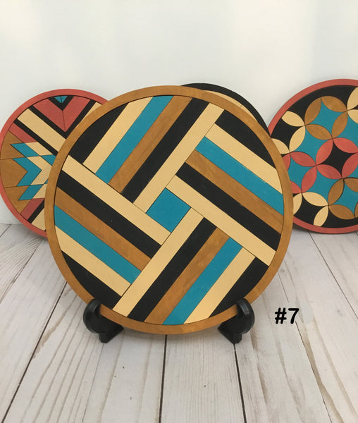 Round Wood Quilt Block Kit – Unfinished - DIY – Home Décor – Paint Painting Party – Puzzle – Paint & Assemble Yourself - Adult Craft Kit