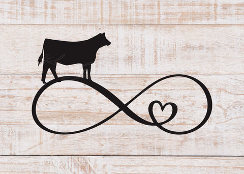 Heifer Infinity Heart - Stock Show, Livestock Show, Show Cow, Cattle, Digital File SVG, Cricut Silhouette Cut File for Vinyl Decal 1349