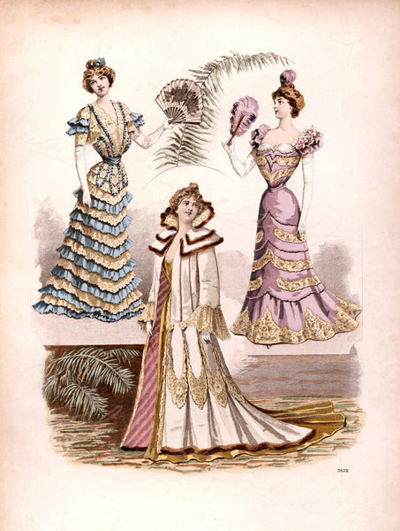 Vintage Ladies Women Fashion Prints - Dresses Gowns Victorian Clothes - Digital Download Only 6 Prints - Printable Transfers Crafts FP6-1-6