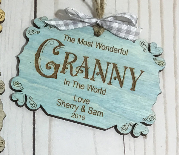 Mother's Day Gift Tags - Add to your Mother's Day Gifts with an Unique Personalized Wood Engraved Gift Tag for Mom and Grandma
