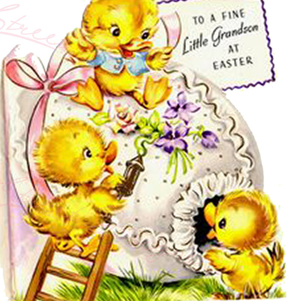 Vintage Easter Print - Reproduction from Vintage Easter Cards Grandson - Download Only Printable Wall Art - Crafts Sublimation & more #31