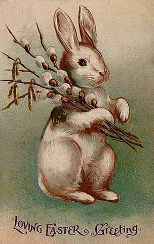 Vintage Easter Print - Reproduction from Vintage Easter Cards Rabbit - Download Only Printable Wall Art - Crafts Sublimation & more #33