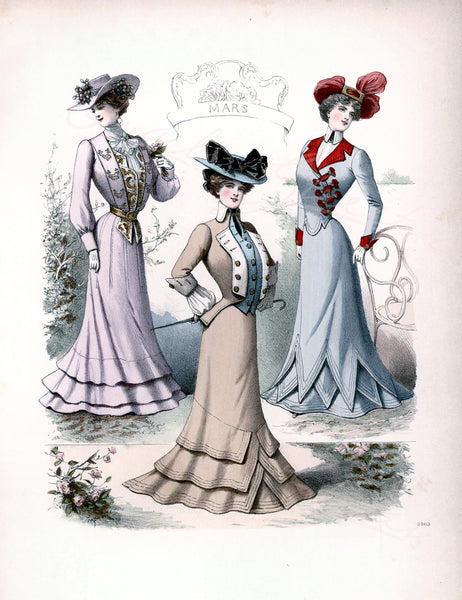 Vintage Ladies Women Fashion Prints - Dresses Gowns Victorian Clothes - Digital Download Only 6 Prints -Printable Transfers Crafts FP6-25-30