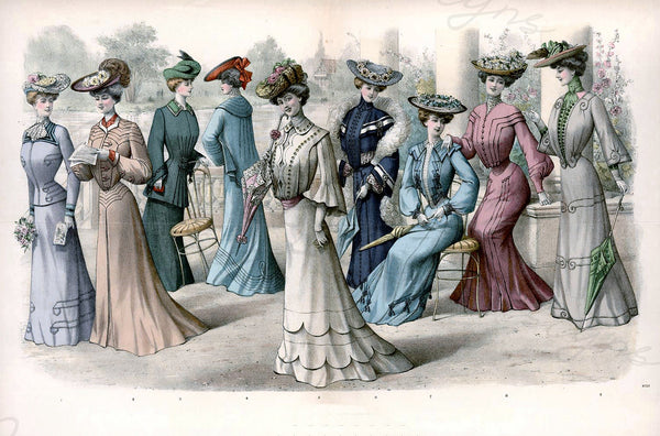 Vintage Ladies Women Fashion Prints - Dresses Gowns Victorian Clothes - Digital Download Only 6 Prints -Printable Transfers Crafts FP6-43-48
