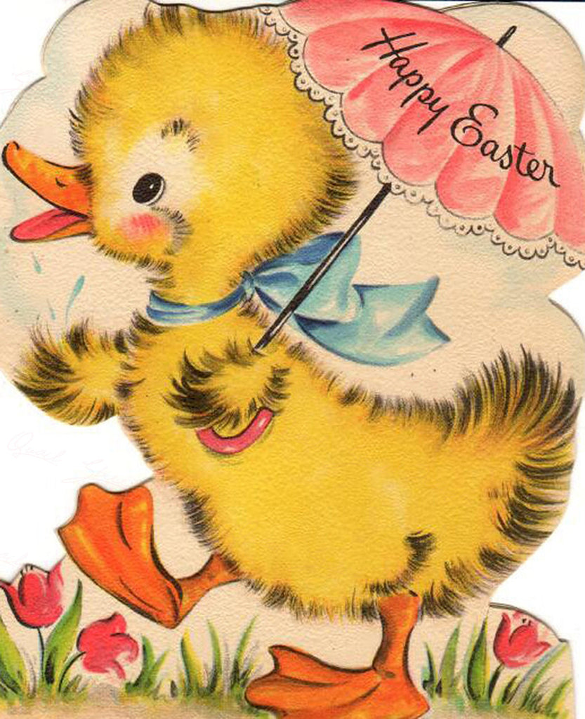 Vintage Easter Print - Reproduction from Vintage Easter Cards Duck - Download Only - Printable Wall Art - Crafts - Sublimation & more - #26