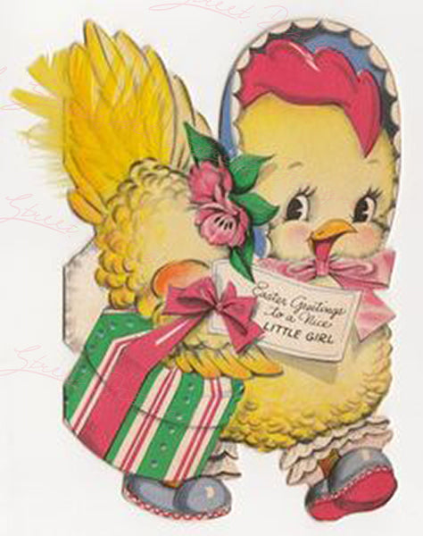 Vintage Easter Print - Reproduction from Vintage Easter Cards Chick- Download Only - Printable Wall Art - Crafts - Sublimation & more - #27