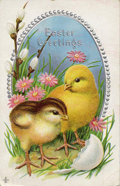 Vintage Easter Print - Reproduction from Vintage Easter Cards Chicks - Download Only Printable Wall Art - Crafts - Sublimation & more #40