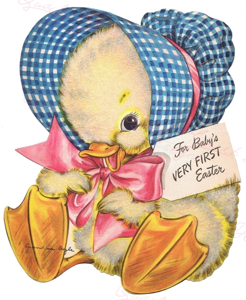 Vintage Easter Print - Reproduction from Vintage Easter Cards First Easter - Download Only Printable Wall Art Crafts Sublimation & more #41