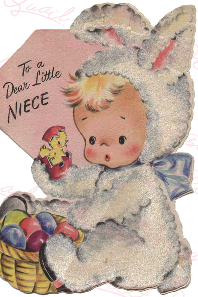 Vintage Easter Print - Reproduction from Vintage Easter Cards Niece Rabbit - Download Only Printable Wall Art Crafts Sublimation & more #6