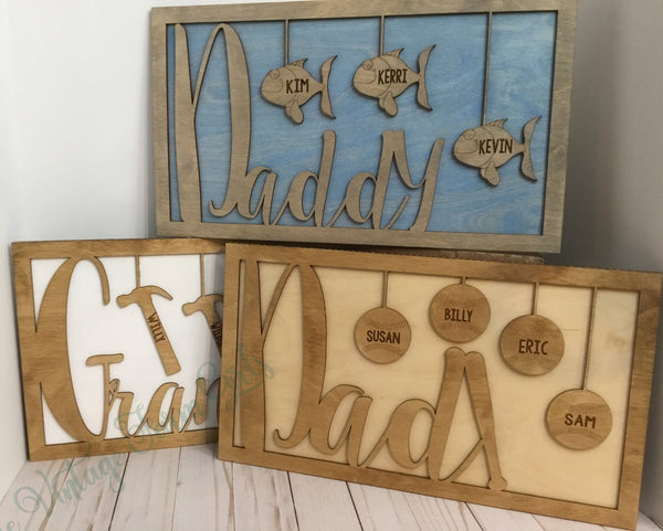 Fun Personalized Father's Day Gift – Fish, Tractors, Golf, Baseball, Custom Gift For Dad, Dad Gift From Kids, Gift For Grandpa1 or More Kids