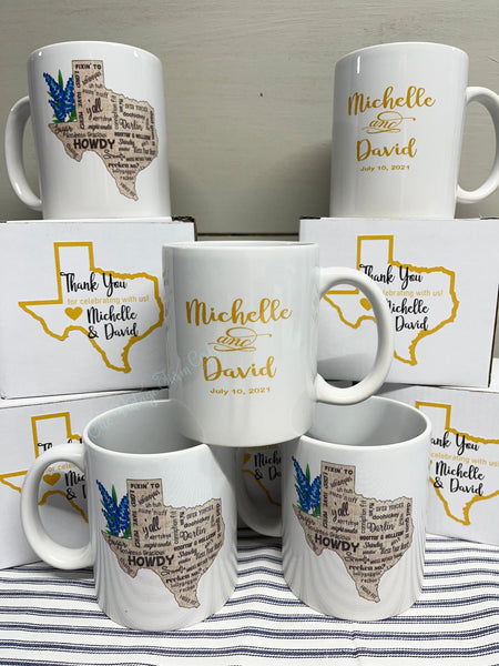 Custom Ceramic Mugs W/Individual Box & Sticker - 11 Ounce Coffee Cup - Promote Your Business, Weddings, Parties, Retirements, Family Reunion