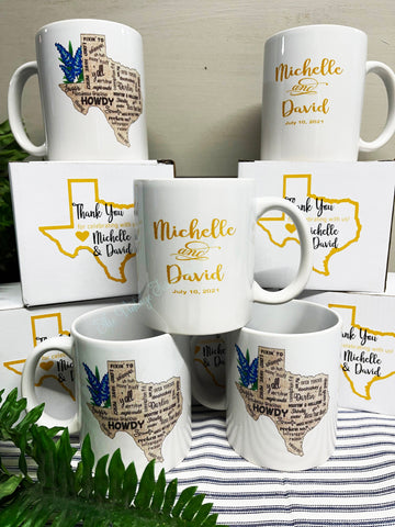 Custom Ceramic Mugs W/Individual Box & Sticker - 11 Ounce Coffee Cup - Promote Your Business, Weddings, Parties, Retirements, Family Reunion