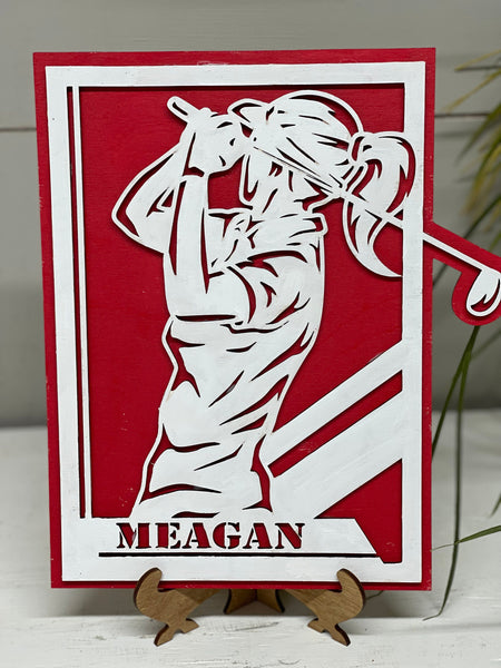 Golfer Plaque, Personalized Custom, Golf Sign, Gift for Golfer, Golfer Sign, Golf Gift, High School Golf, School Sports, College Golf