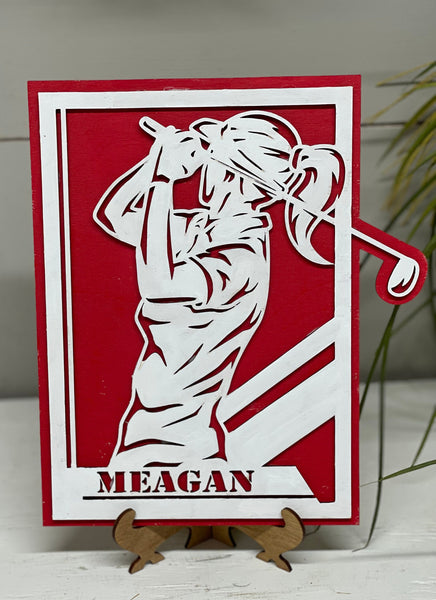 Golfer Plaque, Personalized Custom, Golf Sign, Gift for Golfer, Golfer Sign, Golf Gift, High School Golf, School Sports, College Golf
