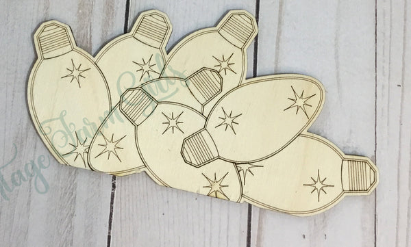 Unfinished Christmas Bulb Wood Cutouts, Wood Christmas Cutout, Wreath Pieces, Interchangeable Pieces, Interchangeable Pieces, Wood Piece