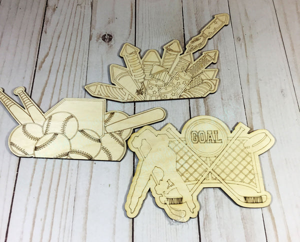 More Unfinished Inserts For Interchangeable Signs, Vintage Truck Door Welcome Hanger, Inserts, DIY Craft Painting Party, Wood Cutouts