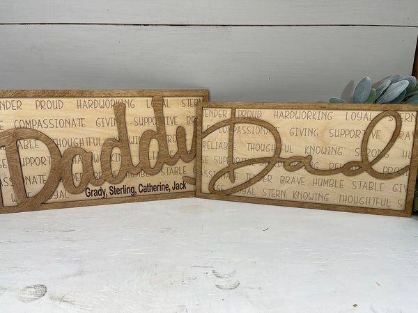 Personalized Father's Day Gift, Fathers Day Gift From Kids, Fathers Day, Father's Day Gift For Grandpa, Customized Father's Gift, Wood Sign