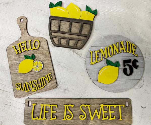 Life is Sweet Lemonade Interchangeable Wagon Shelf Sitter, Wood Wagon, Shelf Sitter, Mantel Decor, Seasonal Decor, Wood Home Decor, Summer